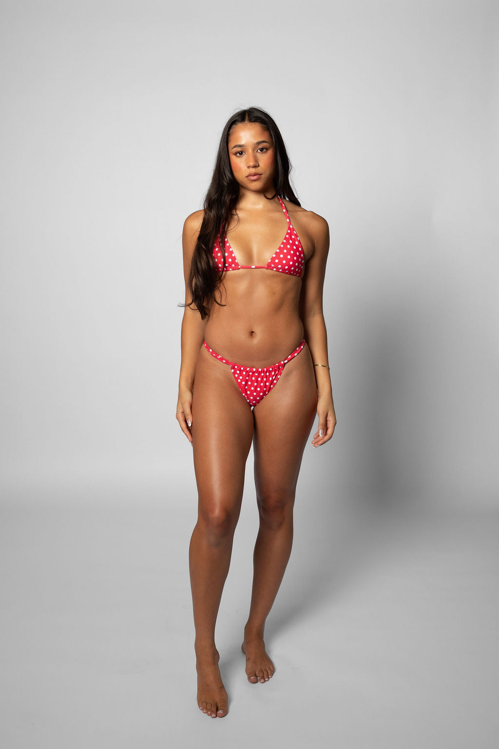 Pink Polka - Halter Bikini Top