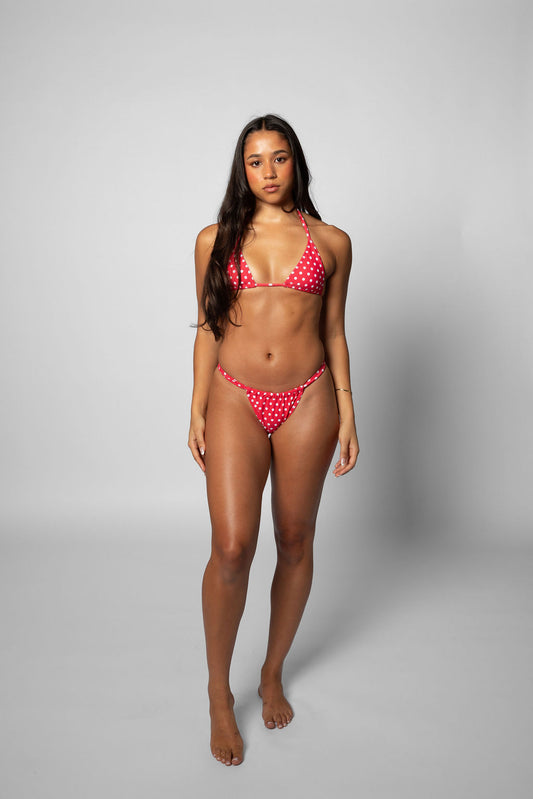 Pink Polka - Halter Bikini Top